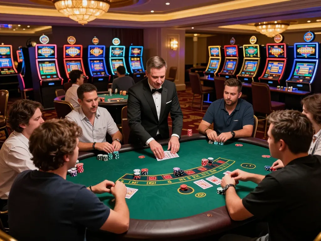Experience thrilling blackjack gameplay at a luxurious casino table with tr88 atmospherics.