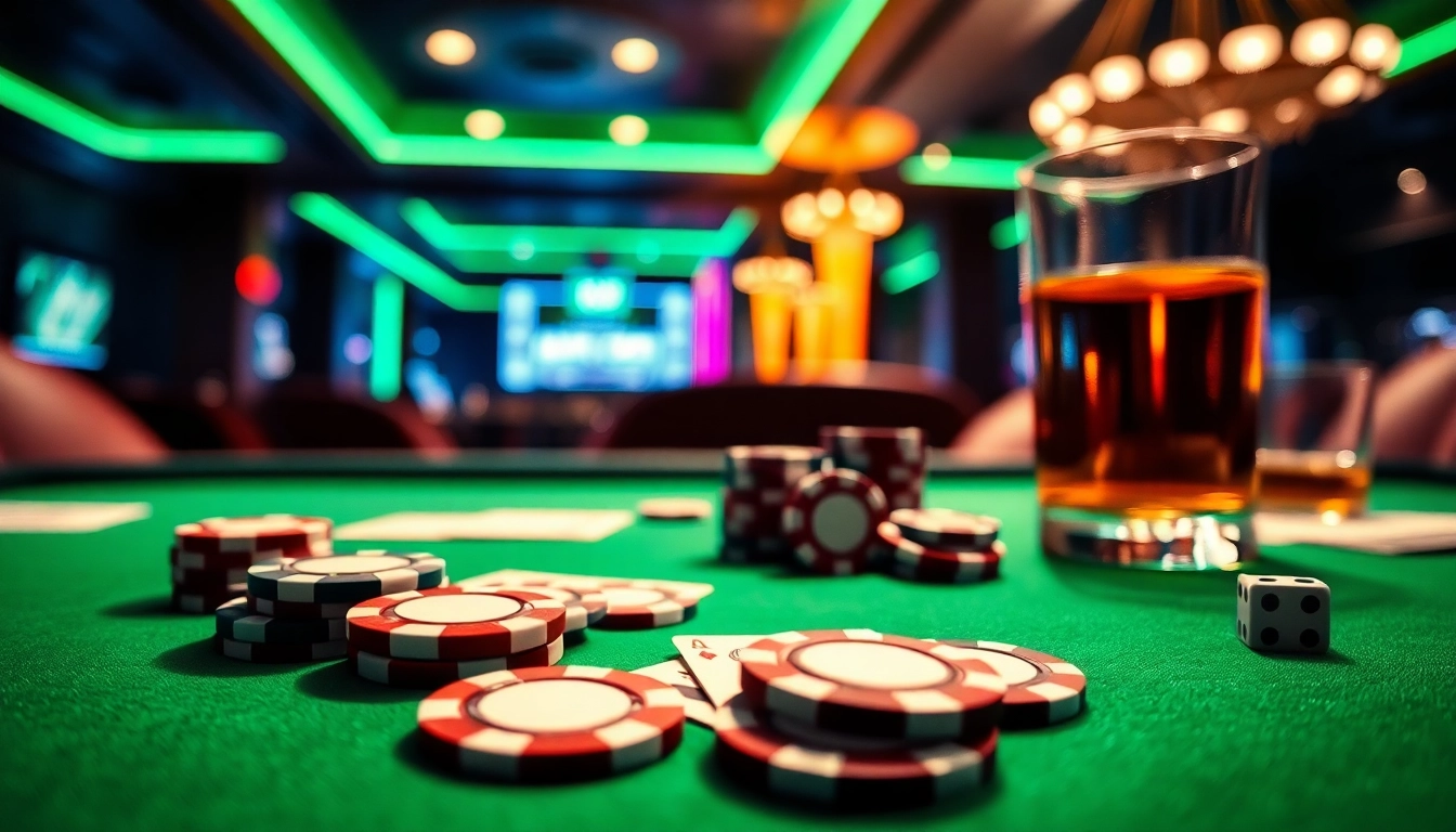 Engaging casino table setup with vibrant elements featuring w88cas.com branding.
