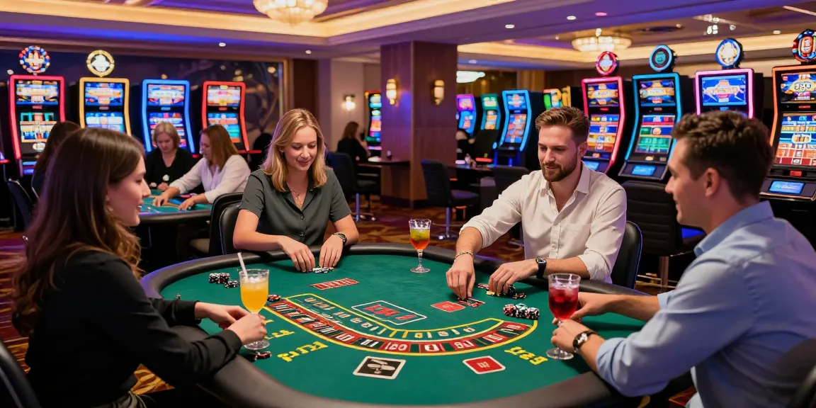 Engaged players enjoying games in casinos that accept credit cards, showcasing excitement and vibrant atmosphere.