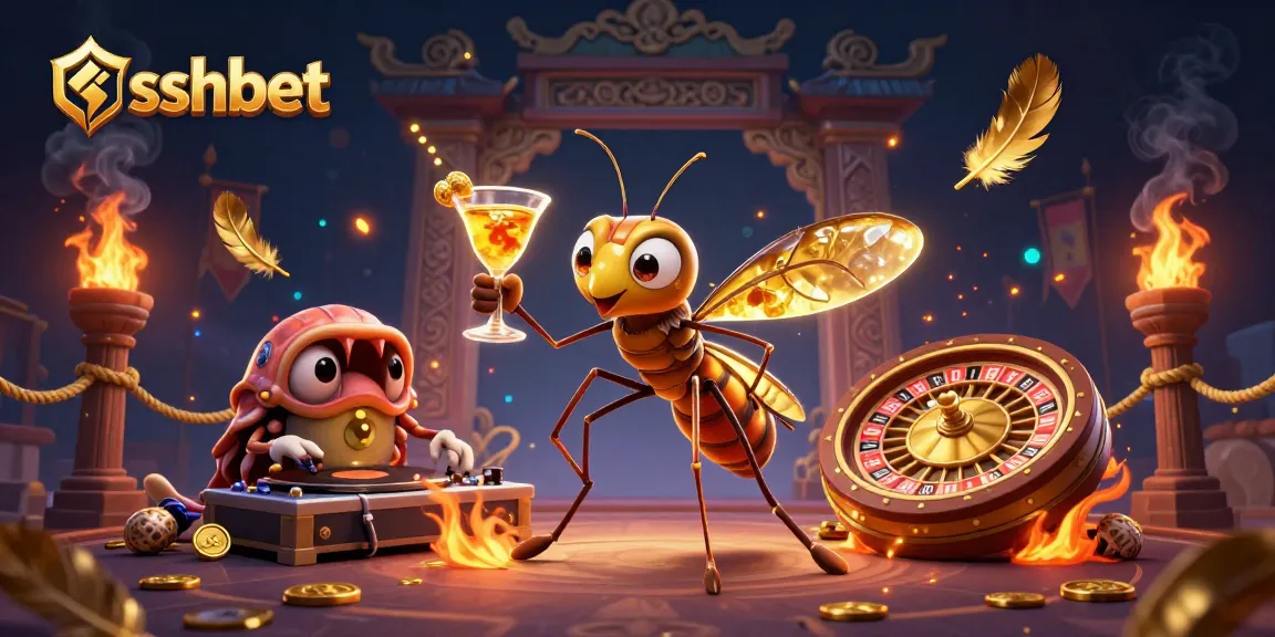 Experience the thrilling world of sshbet with animated casino mascots and vibrant game elements.