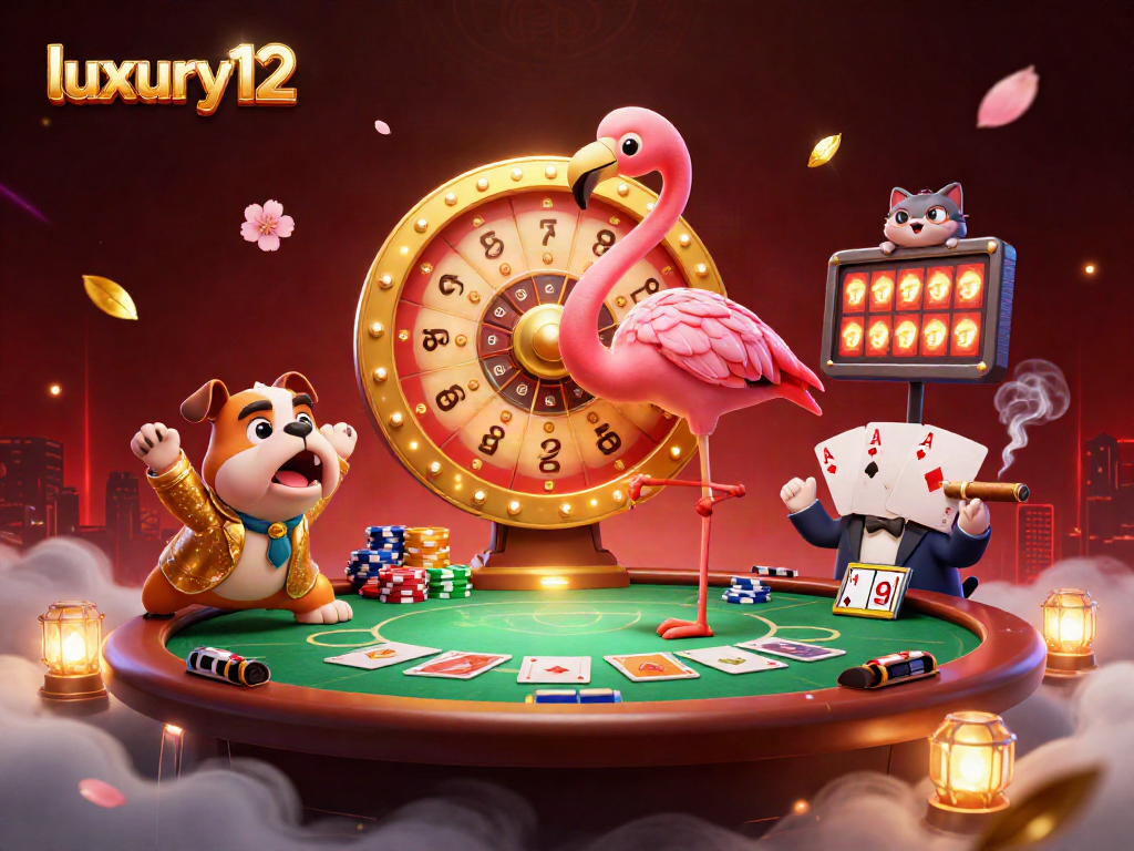 Luxury12 memperlihatkan permainan kasino yang penuh warna dengan karakter dan elemen menarik.