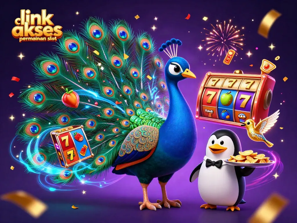 Mainkan link akses permainan slot dengan karakter menarik dan latar belakang penuh warna.