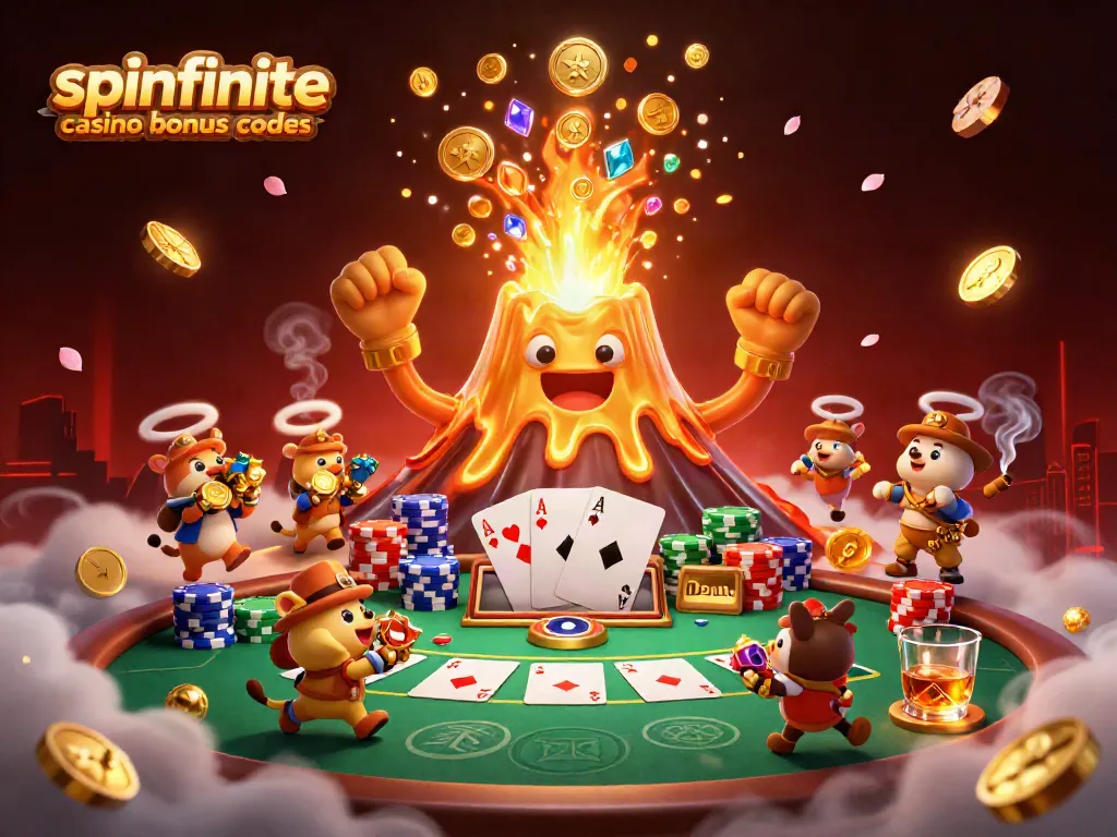 Experience epic wins with spinfinite casino bonus codes in an exciting casino scene of treasure and games.