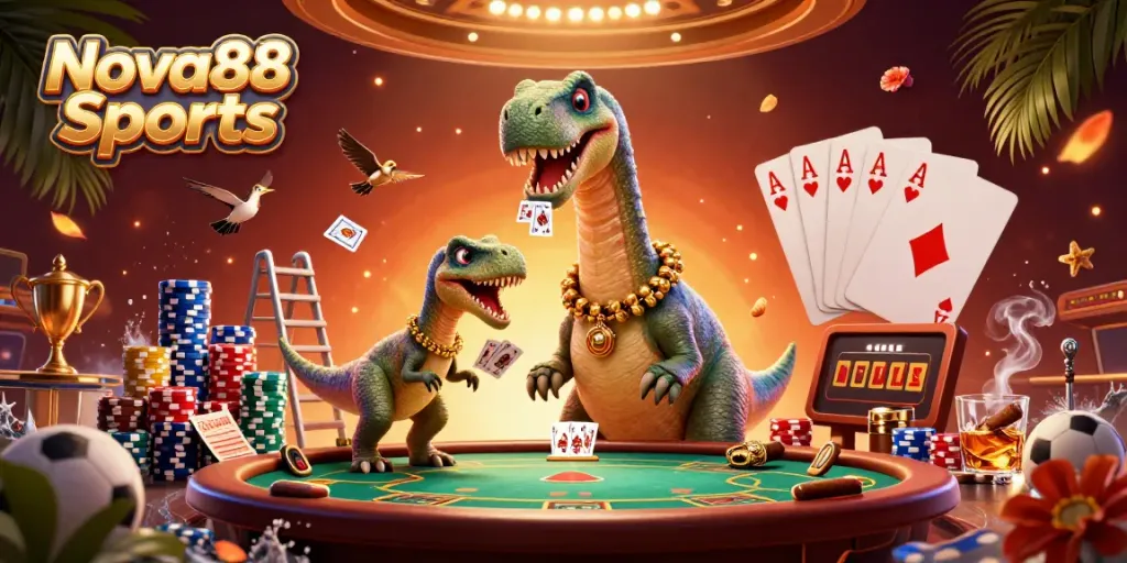 Join the excitement of Nova88 Sports with dynamic illustrations of competitive sports betting.