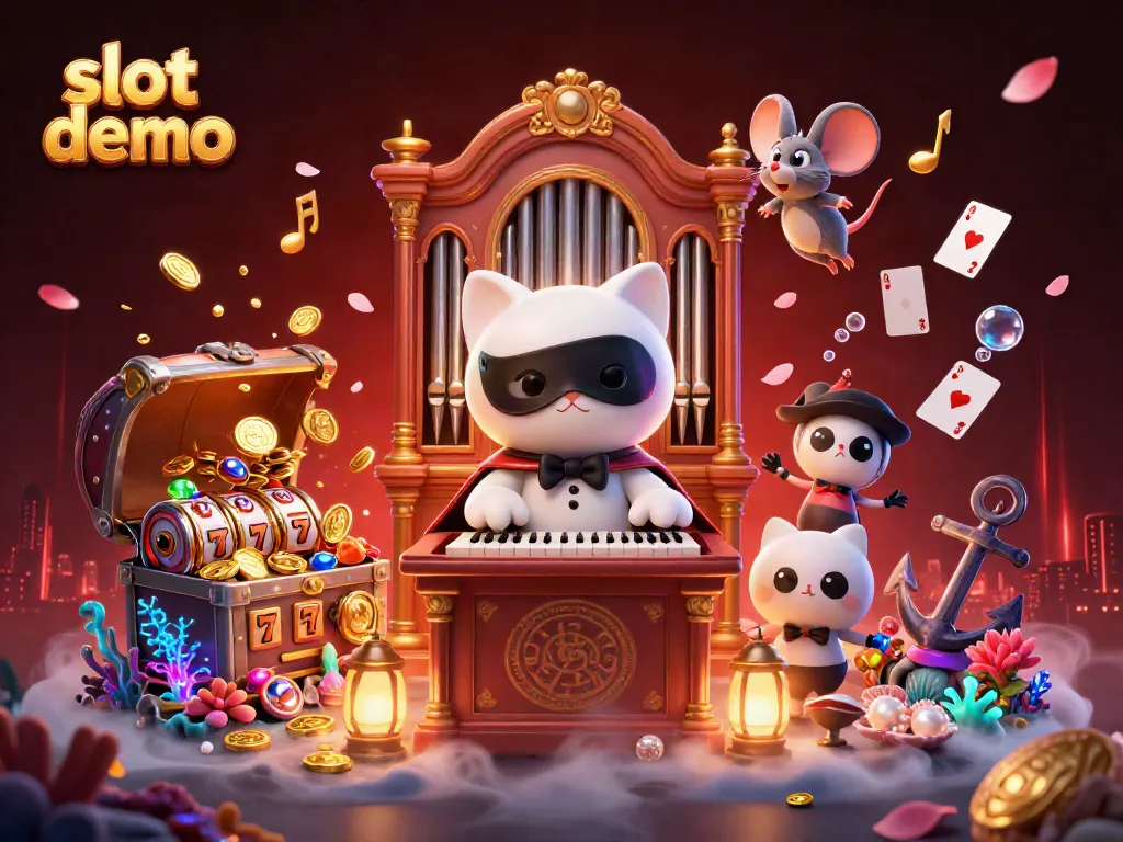 Sensasi bermain slot demo dengan kucing putih bergaya Phantom bersama mouse akrobatik di kasino.