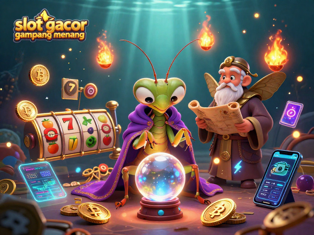 Experience the thrill of slot gacor gampang menang with fortune teller characters and vibrant casino elements