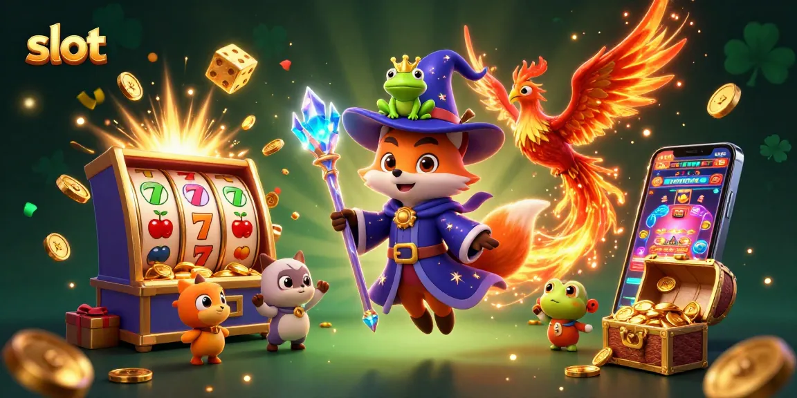 Spin the slot reels featuring a mystical fox wizard, more coins and symbols flying!