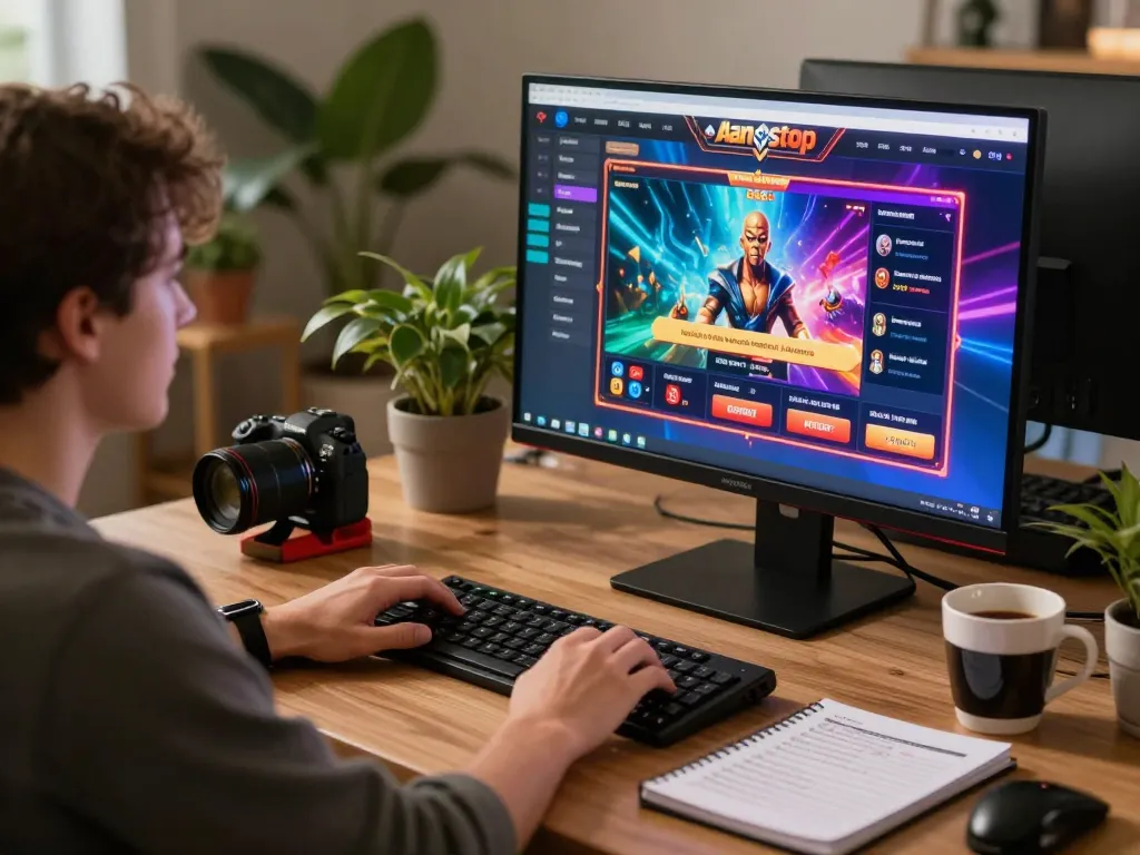 Engaging in gameplay at casinos not on gamstop with colorful online interface and strategic notes.