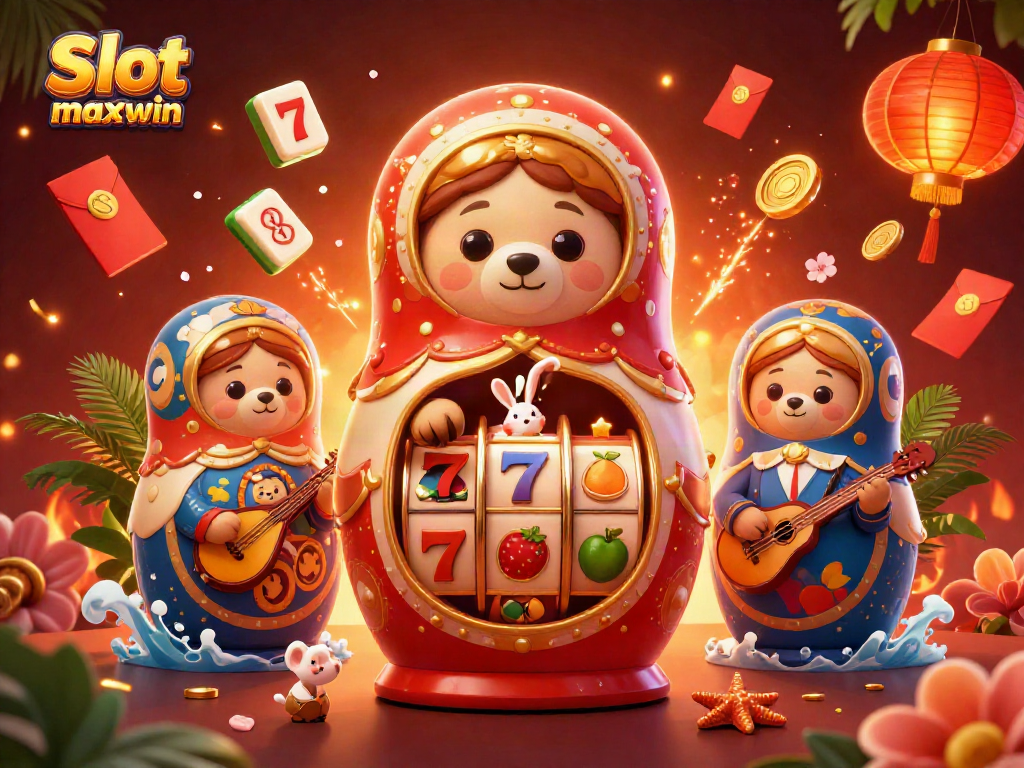 Experience winning fun with Slot gacor maxwin, showcasing a vibrant casino scene with exciting characters and elements.