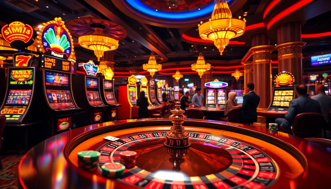KUY4D bermain di kasino dengan mesin slot dan meja roulette yang ceria.
