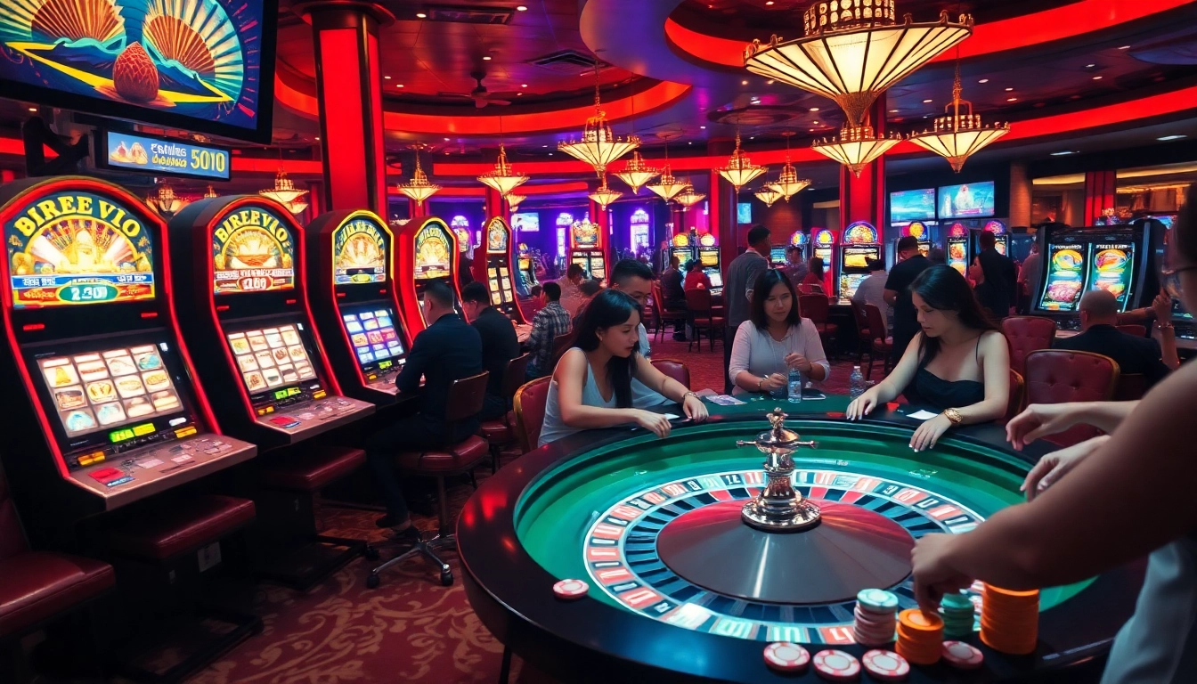 Experience the thrill of slot gacor at a vibrant casino with players and exciting games.
