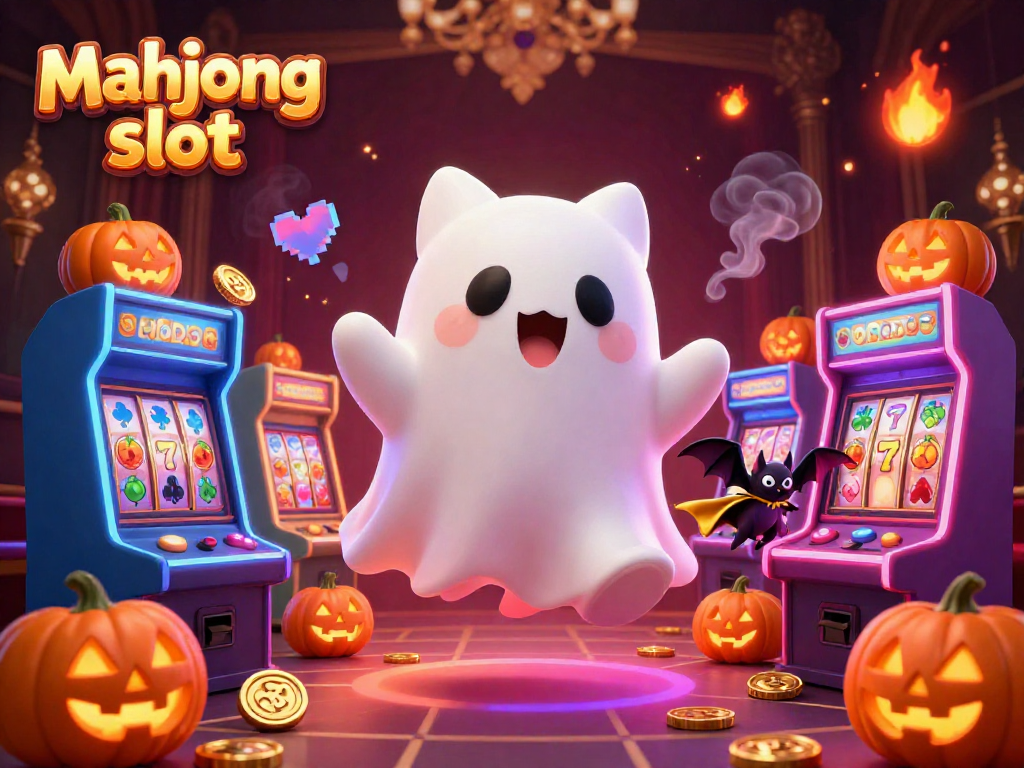 Engage with the mahjong slot adventure featuring ghostly characters and vibrant casino elements.