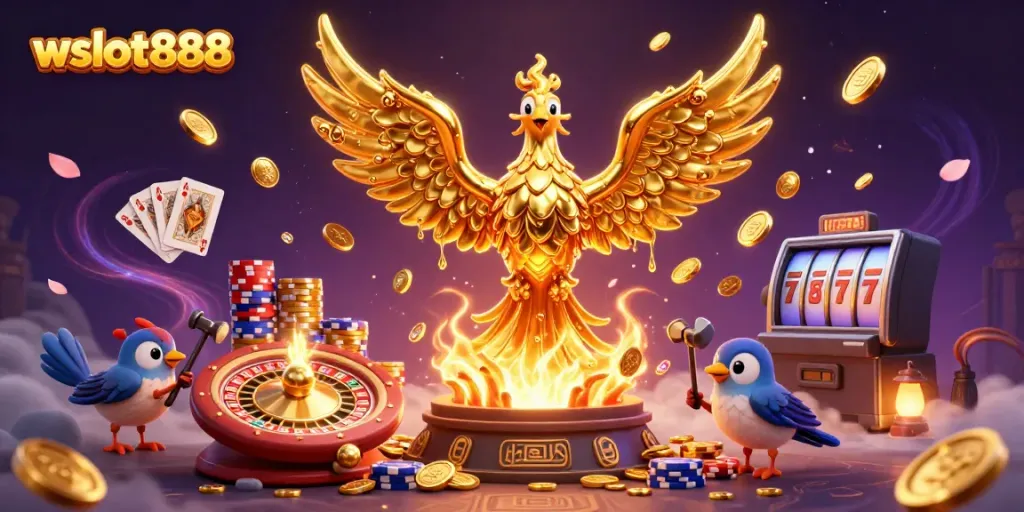 Menangkan jackpot dengan wslot888 saat phoenix emas terbang di kasino virtual.