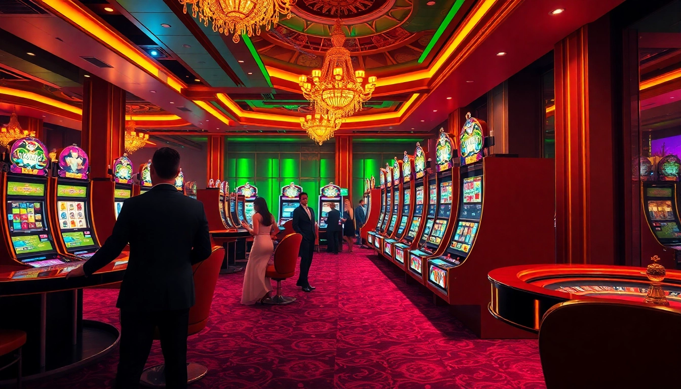 Exciting players enjoying the slot api raja 88 games at a luxurious casino.