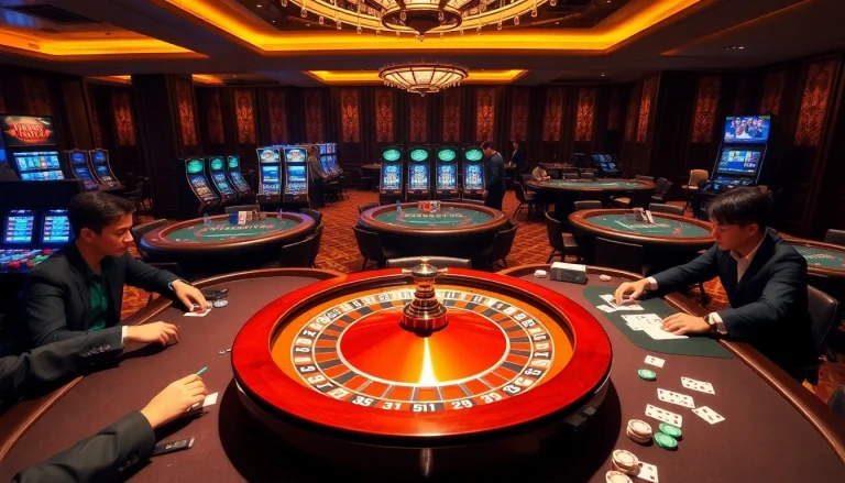 Experience thrilling gameplay at mm88 casino with vibrant tables and exciting slot machines.
