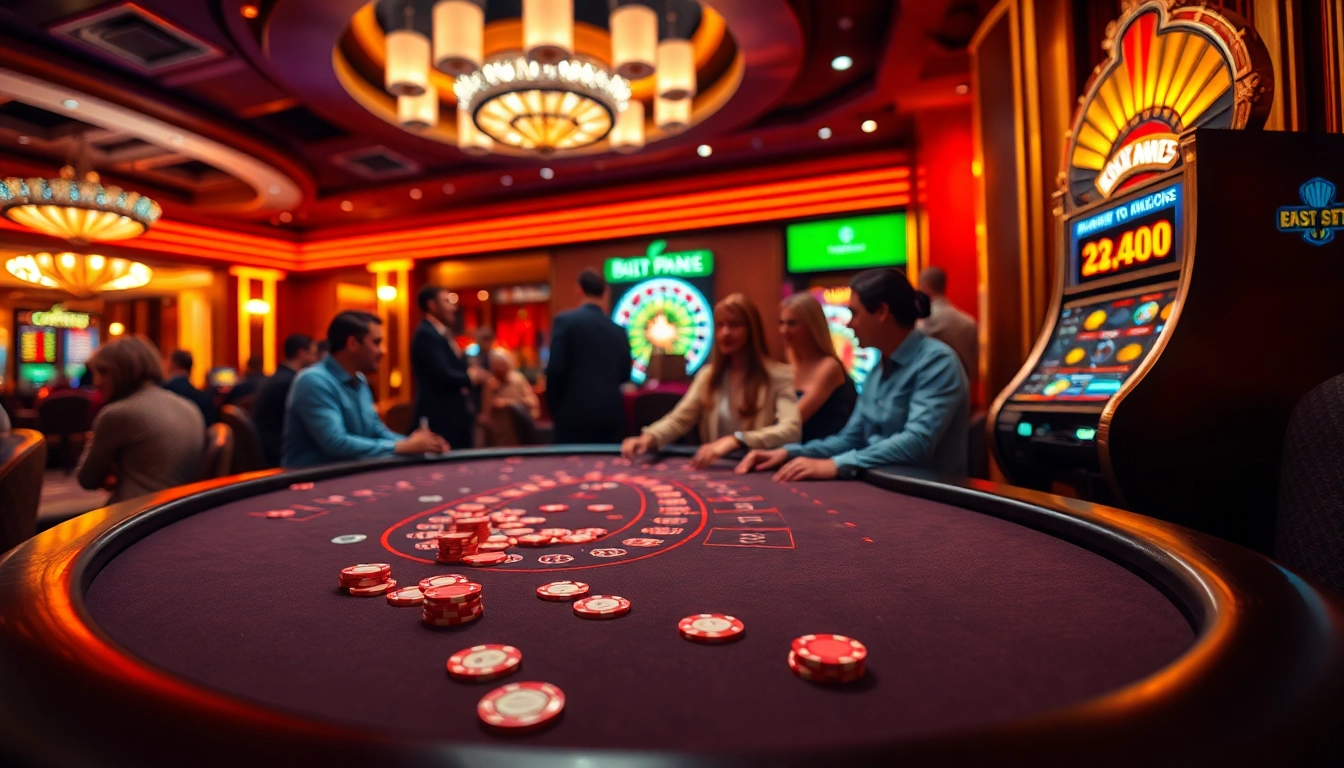 Engage in thrilling casino action at https://kk55.host/ with players betting chips and winning big at the poker table.